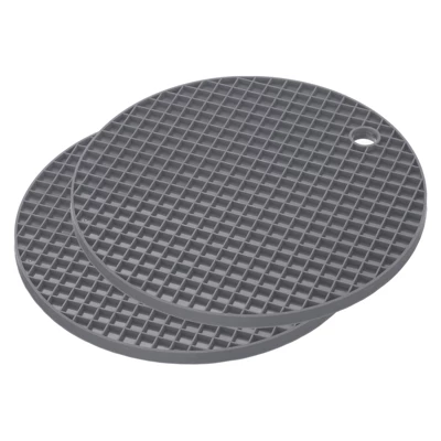 Unique Bargains Silicone Heat Resistant Non-slip Flexible Trivet Mats Deep Gray 2 Pcs 3 Unique Bargains Silicone Heat Resistant Non-slip Flexible Trivet Mats Deep Gray 2 Pcs - Image 3