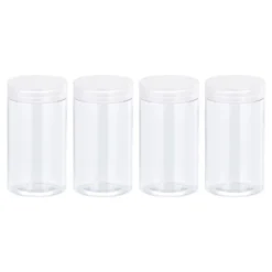 Unique Bargains Round Plastic Empty Jars With Transparent Screw Top Lids And Foam Pads 4 Pcs -Kitchen Utensil Store GUEST cf6e48a5 c996 4beb 8458 466446db74da