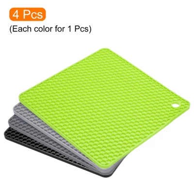 Unique Bargains Silicone Heat Resistant Trivet Mats 4 Pcs 2 Unique Bargains Silicone Heat Resistant Trivet Mats 4 Pcs - Image 2