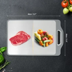 Unique Bargains Double-Sided Stainless Steel Cutting Board 1Pc