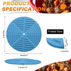 Unique Bargains Round Heat Resistant Non-Slip Silicone Trivet Mat For Coasters 4 Pcs