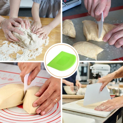 Unique Bargains Kitchen Flexible Plastic Baking Cake Scraper Dough Cutter 4.65x3.7 Inch 3 Unique Bargains Kitchen Flexible Plastic Baking Cake Scraper Dough Cutter 4.65x3.7 Inch - Image 3