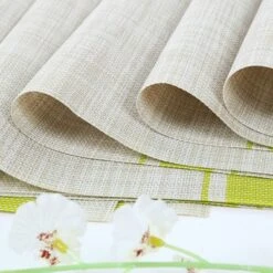 Unique Bargains Heat Resistant Anti-slip Washable PVC Place Mats Green, Beige 6 Pcs 8 Unique Bargains Heat Resistant Anti-slip Washable PVC Place Mats Green, Beige 6 Pcs -Kitchen Utensil Store GUEST d9af5bca 34e6 4eea a94f 4277ea4976e8
