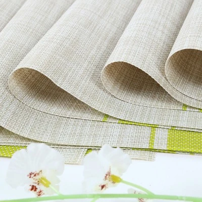 Unique Bargains Heat Resistant Anti-slip Washable PVC Place Mats Green, Beige 6 Pcs 3 Unique Bargains Heat Resistant Anti-slip Washable PVC Place Mats Green, Beige 6 Pcs - Image 3