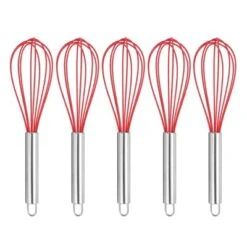 Unique Bargains Silicone Stainless Steel Non-Stick Coated Heat-Resistant Whisk 5 Pcs -Kitchen Utensil Store GUEST db2b7991 8849 45ec 8d09 ee0960295ba1