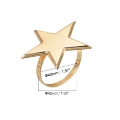Unique Bargains Dining Table Decorations Alloy Decorative Star-shaped Napkin Rings 4 Pcs