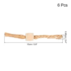 Unique Bargains Rattan Handmade Calabash Grass Woven Round Napkin Ring Brown 5.9"x0.4" 6 Pcs