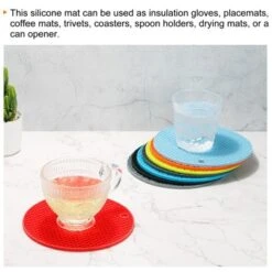 Unique Bargains Silicone Heat Resistant Non-slip Flexible Trivets 7.08" X 7.08” X 0.57" 4 Pcs -Kitchen Utensil Store GUEST dd280dcd f6e1 4467 b99a d0068b42e2f1