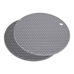 Unique Bargains Silicone Heat Resistant Non-slip Flexible Trivet Mat Deep Gray, Light Gray 2 Pcs -Kitchen Utensil Store GUEST dd6df849 5c40 4476 a3e8 f98df3b2cc43