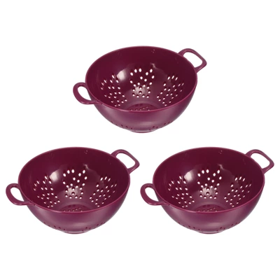Unique Bargains Vegetable Fruit Kitchen Drain Sieve Plastic Colander 3 Pcs 5 Unique Bargains Vegetable Fruit Kitchen Drain Sieve Plastic Colander 3 Pcs - Image 5