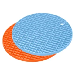 Unique Bargains Silicone Heat Resistant Non-Slip Flexible Trivet Mats Orange, Light Blue 2 Pcs -Kitchen Utensil Store GUEST de7a0f9d 8f9e 4a52 bce8 1af12201a02e