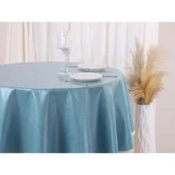 Unique Bargains Party Kitchen Round Oil-Proof Waterproof Lace TPU Tablecloth 1 Pc