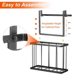 Unique Bargains Kitchen Cabinet Door With Towel Bar And Metal Wire Baskets Organizer 2 Pcs -Kitchen Utensil Store GUEST dee5174a 946b 4b32 b100 e47cae6c5a15