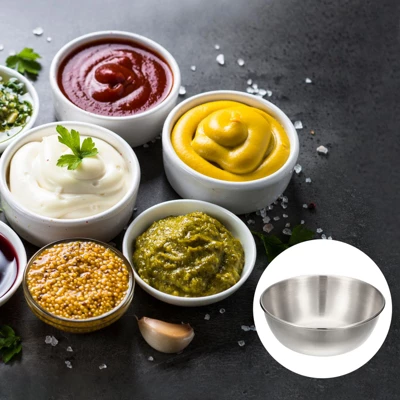 Unique Bargains Thick Stainless Steel Condiment Dishes For Kitchen Restaurant 3.2" Dia 3 Unique Bargains Thick Stainless Steel Condiment Dishes For Kitchen Restaurant 3.2" Dia - Image 3