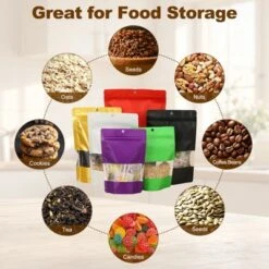 Unique Bargains Matte Metallic Aluminum Foil Zip Closure Food Storage Containers 60 Pcs -Kitchen Utensil Store GUEST e0374cee dc0f 445e b991 821991402480