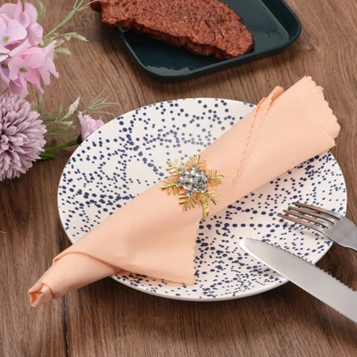 Unique Bargains Alloy Shiny Decorative Wear Resistance Snowflake Shape Napkin Rings 6 Pcs 3 Unique Bargains Alloy Shiny Decorative Wear Resistance Snowflake Shape Napkin Rings 6 Pcs - Image 3