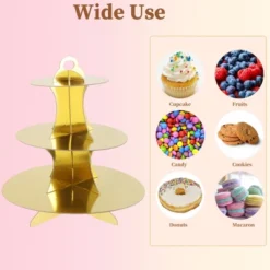 Unique Bargains 3-Tier Round Cupcake Stand Tower Cardboard Dessert Cup Cake Stand Tower 2 Pcs -Kitchen Utensil Store GUEST e54bff66 806e 466d a762 596a443203b0