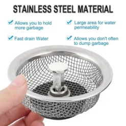 Unique Bargains Stainless Steel Kitchen Mesh Round Shape Sink Strainer 3.3" X 0.9" Silver Tone 2 Pcs -Kitchen Utensil Store GUEST e5d26350 73b3 4055 aaed 5b2e3759f607