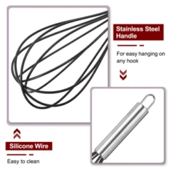 Unique Bargains Silicone Stainless Steel Non-Stick Coated Heat-Resistant Whisk 5 Pcs -Kitchen Utensil Store GUEST e60e0558 c745 47e1 af61 84434da11be3