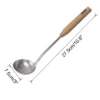 Unique Bargains Kitchen Wooden Handle Cooking Durable Soup Ladle 10.8'' X 3'' Silver Tone 1 Pc