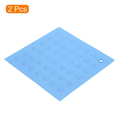 Unique Bargains Silicone Heat Resistant Non-slip Flexible Trivet Mat Light Blue 2 Pcs 2 Unique Bargains Silicone Heat Resistant Non-slip Flexible Trivet Mat Light Blue 2 Pcs - Image 2