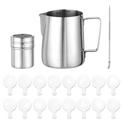 Unique Bargains Stainless Steel Powder Shaker Milk Frothing Pitcher Latte Art Pen Set 4 Unique Bargains Stainless Steel Powder Shaker Milk Frothing Pitcher Latte Art Pen Set - Image 4