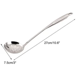 Unique Bargains Heat-resistant Non-stick Stainless Steel Slotted Spoon Strainer Silver Tone 10.6" Length