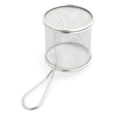 Unique Bargains Stainless Steel Cylinder French Fries Oil Sieve Strainers Fry Basket Frame 1Pc 2 Unique Bargains Stainless Steel Cylinder French Fries Oil Sieve Strainers Fry Basket Frame 1Pc - Image 2