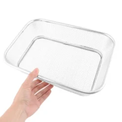 Unique Bargains Stainless Steel Hollow Out Rectangular Fruit Colanders Silver Tone 11.4 X 8.5 X 2.6 Inch 1 Pc -Kitchen Utensil Store GUEST e9666a7e 8ada 4693 8b58 651dae3b91f6