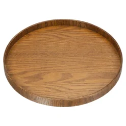 Unique Bargains Wood Rustic Round Decorative Serving Tray -Kitchen Utensil Store GUEST e97aa779 9881 41b0 a0cc 973b73718250
