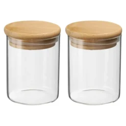Unique Bargains Kitchen Food Storage Glass Jar With Airtight Bamboo Lid 2 Pcs -Kitchen Utensil Store GUEST e9d70ee2 2e96 4a2a 9c01 f7223d10c93a