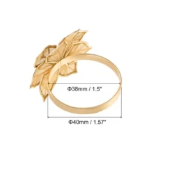 Unique Bargains Alloy Decorative Wear Resistance Hollow Out Flower Shape Napkin Rings 8 Pcs