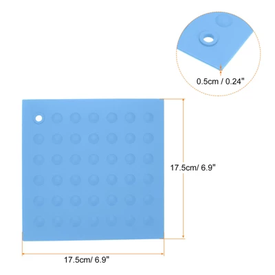Unique Bargains Silicone Heat Resistant Non-slip Flexible Trivet Mat Light Blue 2 Pcs 1 Unique Bargains Silicone Heat Resistant Non-slip Flexible Trivet Mat Light Blue 2 Pcs