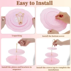 Unique Bargains Round 3-Layer Cake Display Holder With Layered Serving Tray For Pastries Donuts And Fruits -Kitchen Utensil Store GUEST ecf557f9 038a 474e a612 a8291ebd3ef0