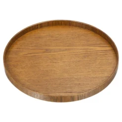 Unique Bargains Wood Rustic Round Decorative Serving Tray -Kitchen Utensil Store GUEST ed27f589 9c2e 4862 b15a 7631304d2f3b