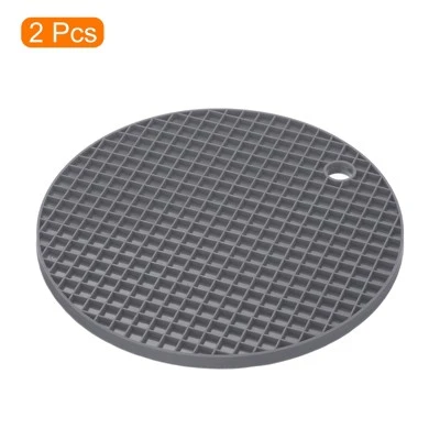 Unique Bargains Silicone Heat Resistant Non-slip Flexible Trivet Mats Deep Gray 2 Pcs 2 Unique Bargains Silicone Heat Resistant Non-slip Flexible Trivet Mats Deep Gray 2 Pcs - Image 2
