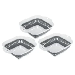 Unique Bargains Washing Fruit Vegetable Kitchen Multifunctional Square Collapsible Colanders 3 Pcs -Kitchen Utensil Store GUEST edf7afb9 3b7a 4572 9172 28428a8534aa