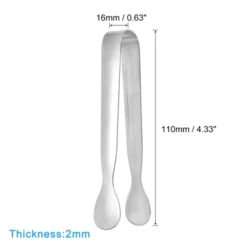 Unique Bargains Stainless Steel Kitchen Mini Ice Appetizers Dessert Serving Tongs