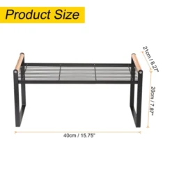 Unique Bargains Kitchen H-shaped Stackable Spice Racks Countertop Shelves Organizer