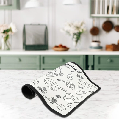 Unique Bargains Dish Drying Mat White Black 15.75"x11.81" 5 Unique Bargains Dish Drying Mat White Black 15.75"x11.81" - Image 5