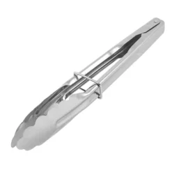 Unique Bargains BBQ Barbecue Buffet Meat Bread Food Metal Clip Locking Tongs Silver Tone 3 Pcs