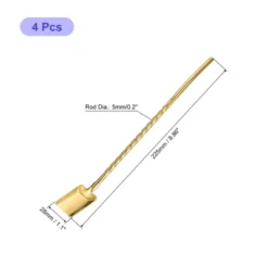 Unique Bargains Stainless Steel Reusable Long Handle Shovel Shaped Spoon Straws 4 Pcs