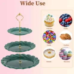 Unique Bargains Circular 3-Layer Dessert Cupcake Stand With Layered Serving Tray For Pastries Donuts And Fruits -Kitchen Utensil Store GUEST f1f30169 f19a 4160 b6f7 16db044bb97a