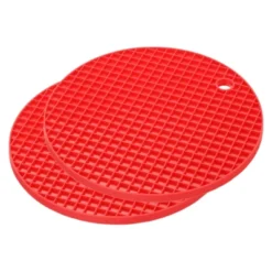 Unique Bargains Silicone Heat Resistant Non-slip Flexible Trivet Mats Red 2 Pcs -Kitchen Utensil Store GUEST f219e44f 03d4 4332 bbe4 da847556f7da
