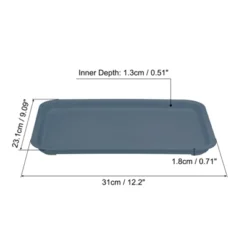Unique Bargains Restaurant Plastic Reusable Rectangle Multi-Purpose Serving Tray 1 Pc