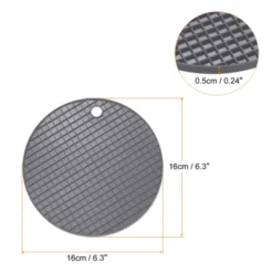 Unique Bargains Silicone Heat Resistant Non-slip Flexible Trivet Mats Deep Gray 2 Pcs