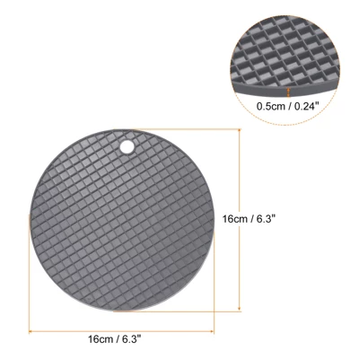 Unique Bargains Silicone Heat Resistant Non-slip Flexible Trivet Mats Deep Gray 2 Pcs 1 Unique Bargains Silicone Heat Resistant Non-slip Flexible Trivet Mats Deep Gray 2 Pcs