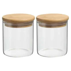 Unique Bargains Kitchen Food Storage Glass Jar With Airtight Bamboo Lid 2 Pcs -Kitchen Utensil Store GUEST f5b4ac98 50ac 46b8 90d4 83b9d0cf5abc