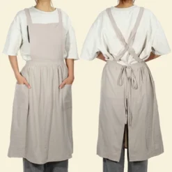 Unique Bargains Women's Cross Back Apron With Pockets 1 Pc