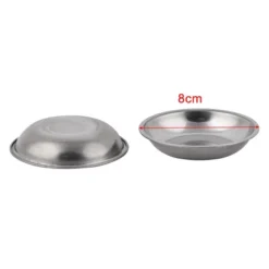Unique Bargains Stainless Steel Round Dip Dish Silver Tone 3.1" X 0.6" 4 Pcs